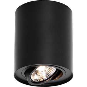 QAZQA rondoo up - Moderne Plafondspot | Spotje | Opbouwspot - 1 lichts - Ø 12 cm - Zwart - Woonkamer | Slaapkamer | Keuken