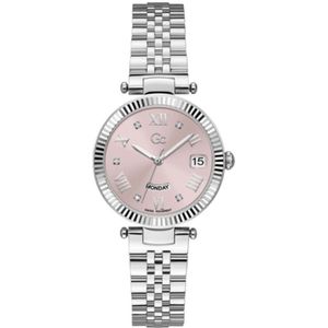 GC Dames Horloge Z01001L3MF Staal Swiss Made Quartz met Roze Wijzerplaat