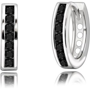 Juwelier Zwartevalk zilveren (gerhodineerd) oorbellen met zirkonia - 22.112-Z