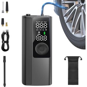 Draagbare luchtcompressor voor autobanden met digitale manometer en LED-verlichting