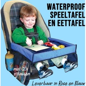 Allernieuwste.nl® Auto Speeltafel Eettafel Reistafel Kind Opvouwbaar Organizer Speel Tafel Tekentafel Voor op Reis - kleur Blauw