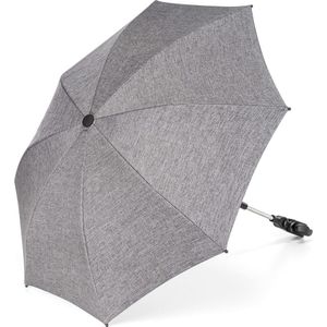 Universele parasol, zonwering voor de kinderwagen en buggy, uv-bescherming 50+, 73 cm diameter, buigzame, universele houder voor ronde en ovale buizen, gemêleerd grijs