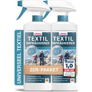 PLINTEX® 2x 580 ml Impregneerspray textiel - Effectief tegen regen en vuil -Impregneerspray meubelstof en waterdichting spray- Dermatologisch getest en ademend
