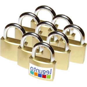 9 x gelijksluitend hangslot met sleutel - set van 9 inbraakwerende stalen hangsloten met 54 sleutels - lockerslot - sleutelhangslot