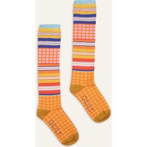Mieke knee socks 47 Fancy jacquard Vintage Yellow: 32-34