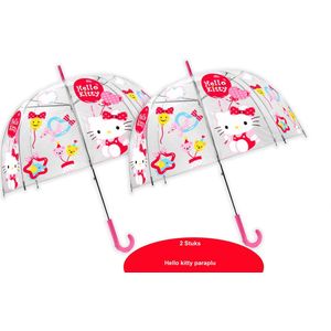 2 stuks| Hello Kitty Paraplu Meisjes 48 Cm Polyester Transparant