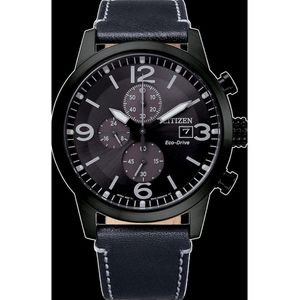 Citizen Hau Horloge - Citizen heren horloge - Zwart - diameter 43 mm - kleur gecoat roestvrij staal