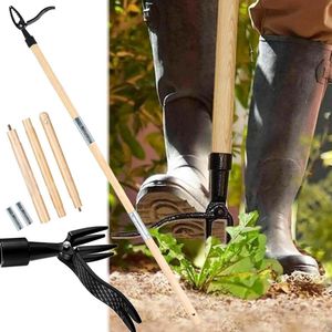 Dennen Onkruid Trekker Stand Up Handgereedschap - 4-Klauw Onkruid Trekker en Wortelverwijderaar - 3-Traps Verstelbare - Onkruidverwijderaar .