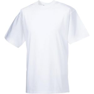 Russell Europa Heren Klassiek Zwaargewicht Ringspun Korte Mouwen T-Shirt (Wit)