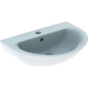 Geberit Renova wastafel 70 cm 1 kraangat met overloop, wit