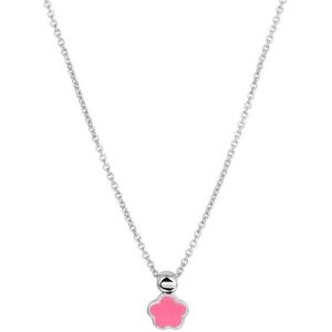 YO&NO - Ketting - Zilver - Anker -  Bloem -  1,2 mm - 36 - 38 cm -  Kinderen - Gerhodineerd - Zilver 925