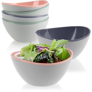 6-delige set slakommen - kleine kommen voor salade, snacks, noten en fruit - decoratieve snackschalen vaatwasmachinebestendig