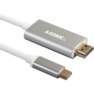 USB-C naar HDMI Kabel 1.8 Meter - 4K 60Hz | Type c To HDMI Cable | HP | Dell Xps | Apple Macbook Pro | Samsung | Lenovo | Huawei | HP | Spacegrey | A-KONIC©