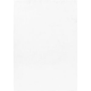 Pochon - Tapijt Pouffy - Wit - 110x60x2 - Vloerkleed - Effen - Hoogpolige Vloerkleed - Rechthoekige Tapijt - Rechthoekige Vloerkleed
