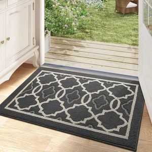 Deurmat Indoor 60 x 90 cm, Wasbare Vuilvanger Mat Antislip Deurmat Binnenshuis Waterabsorberende Deurmatten Voordeurmat Voordeurmat Antraciet
