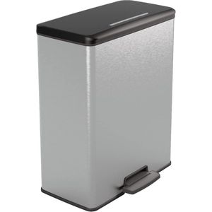 Deco Bin vuilnisemmer kunststof zilver metallic 65 l - Grote capaciteit supply bin