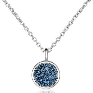 N3 Collecties 925 Sterling Zilver Blauw glas glanzende stukken AAA Cubic Zirkoon stenen sieraden