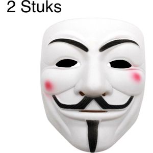 Anonymous Masker - 2 Stuk(s) - V For Vendetta - Carnaval - Kleding - Masker