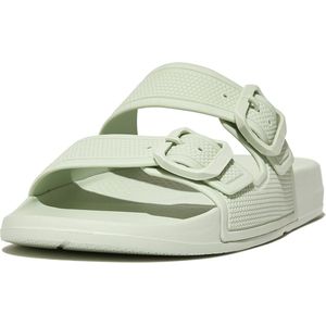 FitFlop Iqushion Two-Bar Buckle Slides GROEN - Maat 39