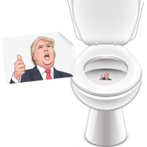2 Plasstickers Trump - Toiletstickers voor Mannen - Houd je WC schoon met deze Toiletsticker - Mannen Humor - Kantoor WC Sticker - Vaderdag Cadeau - Vaderdag Tip - Cadeau Mannen Verjaardag - Cadeau Mannen Gadget - Vaderdag Cadeautjes - Gadget