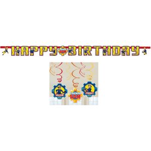 Brandweerman Sam - Feestslinger - Happy birthday banner - Letterslinger - Plafond decoratie - Draaislingers - Swirls - Versiering - Decoratie - Kinderfeest