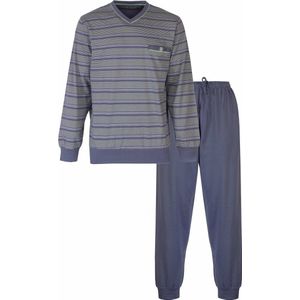 Paul Hopkins Heren Pyjama - Gestreept - 100% Katoen - Blauw - Maat XXL