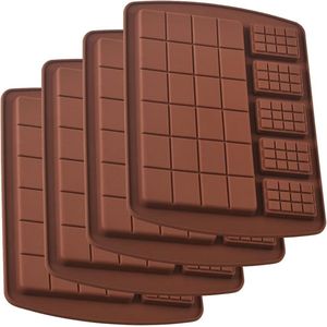 Break-Apart chocoladevorm, 4-pack siliconen eiwit- en energierepenvormen voor karamel-ganache-chocolaatjes