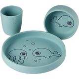 Done by Deer Silicone Dinerset Sea Friends Blue - Bord, Kom, Beker