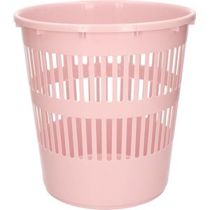 Plasticforte Afvalbak/vuilnisbak/kantoor prullenbak - plastic - roze - 28 cm