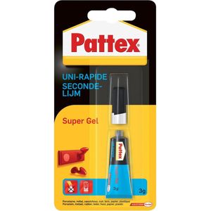 Secondenlijm pattex super gel 3gr | Blister a 1 stuk | 12 stuks