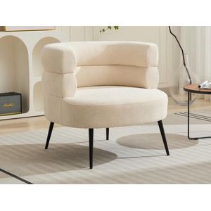 Vente-unique Fauteuil van beige stof CAMEDO L 80 cm x H 73 cm x D 74 cm