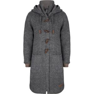 Gebreid Wollen Dames Vest van Schapenwol met Polyester Fleece voering en afneembare capuchon - SHAKALOHA - W Whistler DLX Grey L