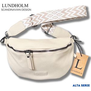 Lundholm heuptasje dames festival beige - crossbody tasje dames - cadeau voor vriendin | Scandinavisch design - Alta serie - crossbody tas dames Beige