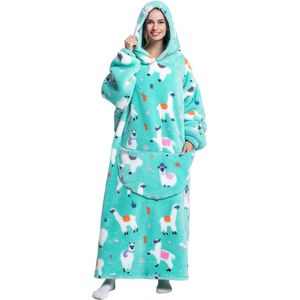 Collection Extra lange deken met capuchon voor volwassenen, oversized en draagbare fleece knuffeldeken, sweatshirt