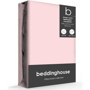 Beddinghouse Jersey Lycra - Splittopper Hoeslaken - 180x200/210/220 - Licht roze