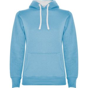 Licht Blauwe dames Hoodie met Witte binnenzijde capuchon en koord Urban merk Roly maat XXL