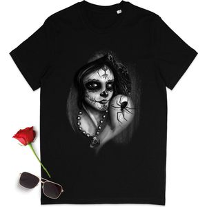 T Shirt Dames - Gothic - Zwart - Korte Mouw - Maat L