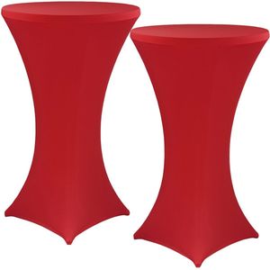 NYVI Sta-tafelhoes NYVIGala Rood Ø 70-75 cm - Set van 2 - Elastische premium stretchhoezen voor standaard bistro- & statafels - Rekbare tafelbekleding