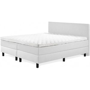 Boxspring Luxe 140x210 Glad Wit Lederlook