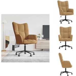 vidaXL Relaxstoel - Relaxstoelen - Fauteuil - Fauteuils - Relaxstoel fluweel bruin