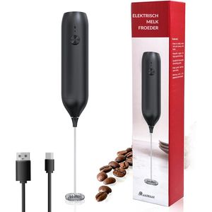 Elektrische Melkopschuimer - Eienklopper - Staaf - USB Oplaadbaar - Stille werking - Zwart