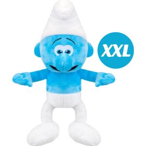Vrolijke Smurf – De Smurfen Pluche Knuffel XXL 80 cm - The Smurfs Plush Toy - Speelgoed XL Knuffels Kinderen Jongens Meisjes - Smurfin, Papa Smurf, Vrolijke Smurf