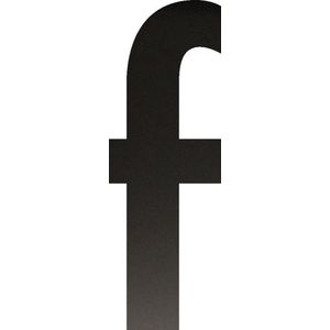 Huisnummer 15 cm - Letter f - Mat Zwart RVS