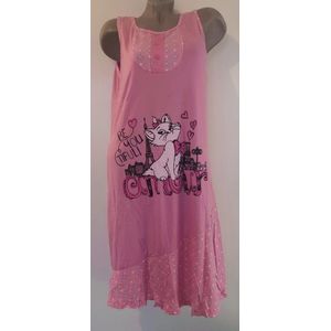 Dames mouwloze nachthemd met kattenafbeelding M 36-38 roze