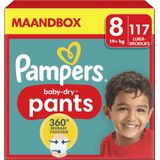 Pampers Baby-Dry Pants - Maat 8 (19kg+) - 117 Luierbroekjes - Maandbox