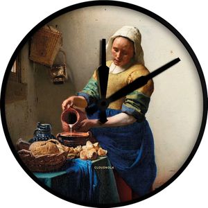 Wandklok Vermeer Melkmeisje metaal 45 cm