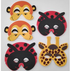 Dieren Foam Maskers 15 stuks|Kinderen verkleden|Kinderfeestje
