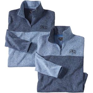 ATLAS FOR MEN - Set van 2 molton sweaters Atlas® - Heren - Verkrijgbaar in grote maten - L