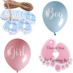 26-delige Genderreveal set met ballonnen en kaartjes - babyshower - genderreveal - geboorte - zwanger - ballon - boy or girl