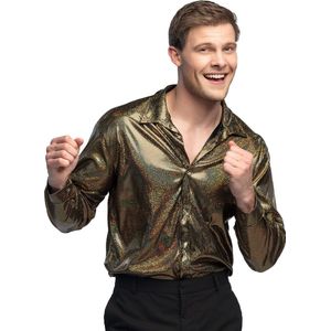 Boland - Shirt Shiny (M) - Volwassenen - Danser/danseres - Glitter and Glamour- 80's & 90's - Disco